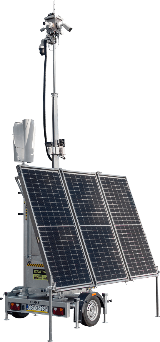 Mobilna wieża do monitoringu CCTV